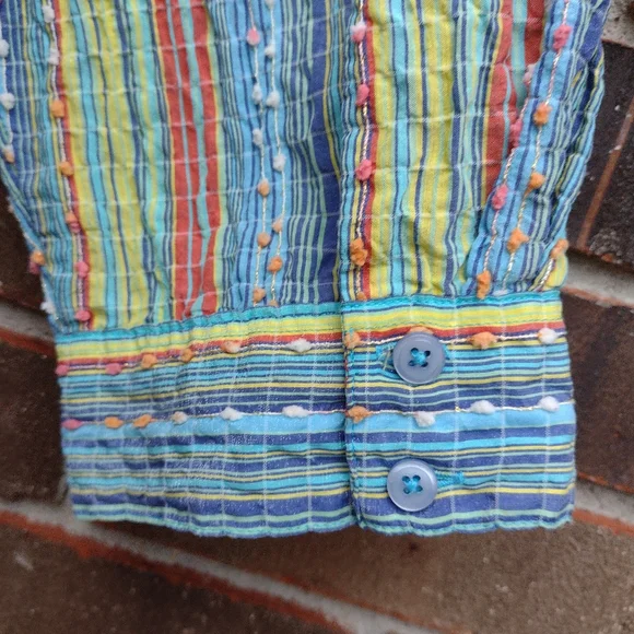 Coldwater Creek Colorful Textured Zip Jacket Lightweight Boho 1X - Picture 9 of 10